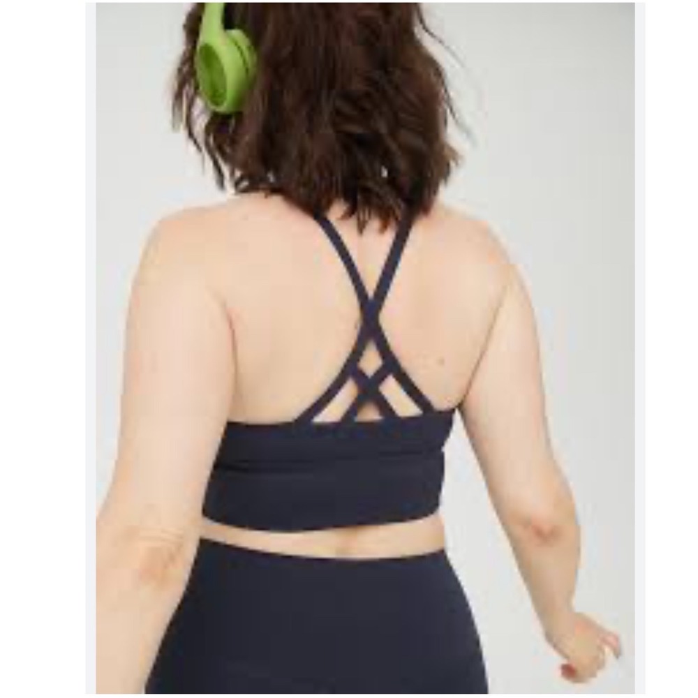 OFFLINE by Aerie Real Me Strappy Back Sports Bra Black XL Medium Support‎